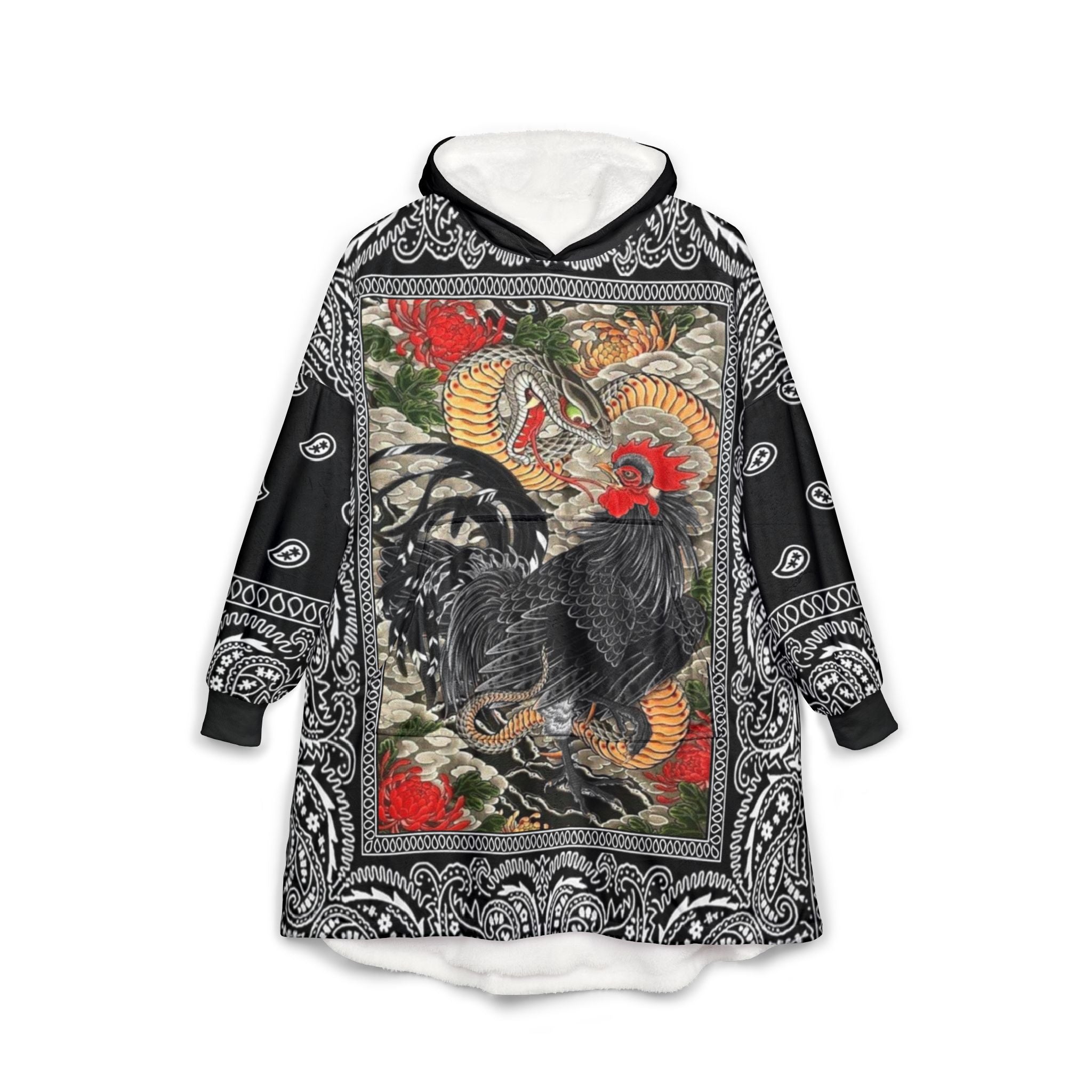 El Gallo Negro OG X JPN Black Bandana Sherpa Hoodie